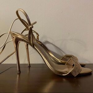 Elegant Gold Strappy Heels